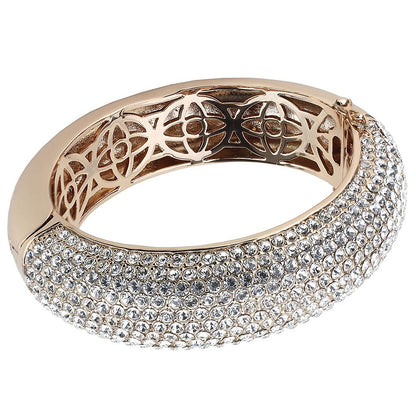 MALO4269 - Rose Gold+e-coating Brass Bangle with Top Grade Crystal  in Clear