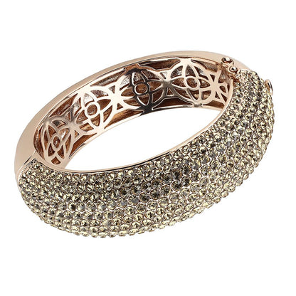 MALO4270 - Rose Gold+e-coating Brass Bangle with Top Grade Crystal  in Citrine Yellow