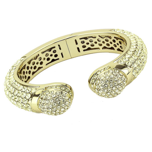MALO4295 - Flash Gold Brass Bangle with Top Grade Crystal  in Citrine Yellow