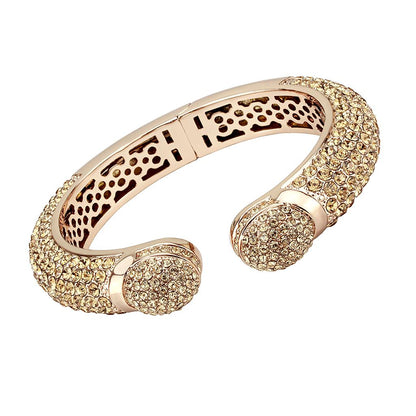 MALO4313 - Flash Rose Gold Brass Bangle with Top Grade Crystal  in Smoked Quartz