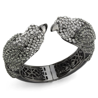 MALO4333 - Ruthenium Brass Bangle with Top Grade Crystal  in Multi Color