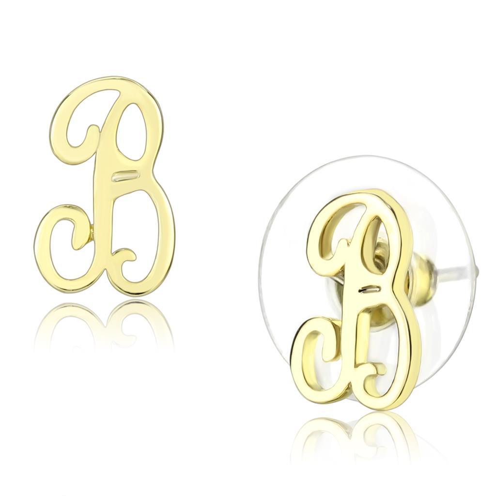 MALO4669 - Flash Gold Brass Earrings with No Stone
