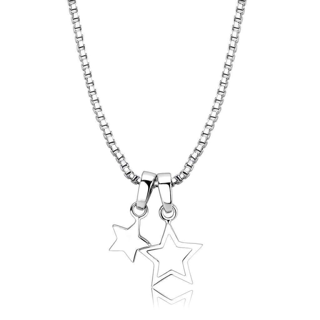 MALO4701 - IP rhodium (PVD) Brass Chain Pendant with No Stone