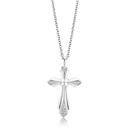MALO4710 - Imitation Rhodium Brass Chain Pendant with Top Grade Crystal  in Clear