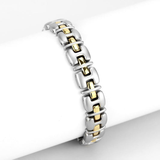 MALO4739 - Gold+Rhodium White Metal Bracelet with No Stone