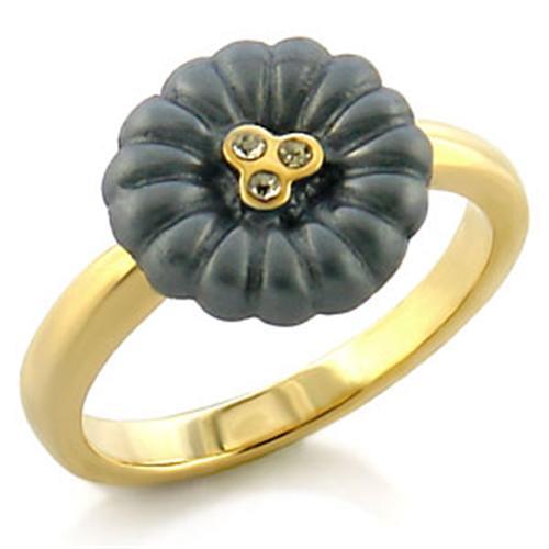 MALO519 - Gold White Metal Ring with Top Grade Crystal  in Blue Topaz