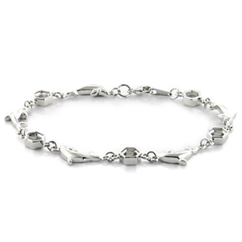 MALO731 - Imitation Rhodium Brass Bracelet with No Stone