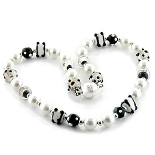 MALO747 -  Brass Necklace with Synthetic Pearl in Multi Color