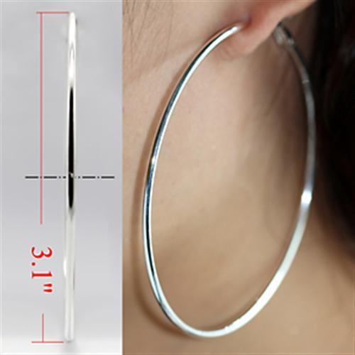 MALO770 - Silver Brass Earrings with No Stone