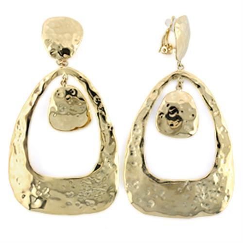MALO808 - Gold Brass Earrings with No Stone