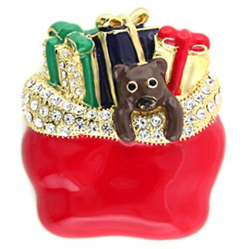 MALO838 - Gold White Metal Brooches with Top Grade Crystal  in Clear