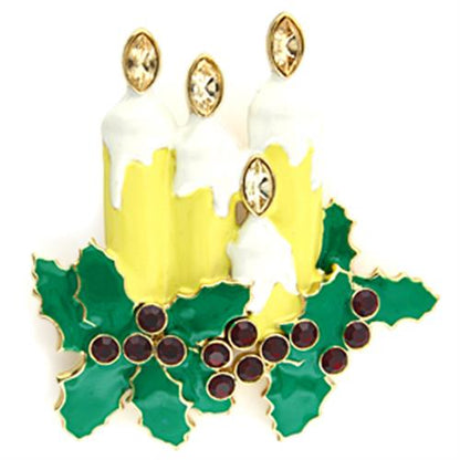 MALO844 - Gold White Metal Brooches with Top Grade Crystal  in Citrine Yellow