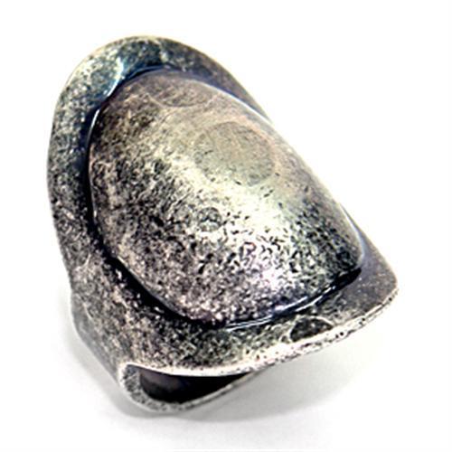 MALOA053 - Ruthenium Brass Ring with No Stone