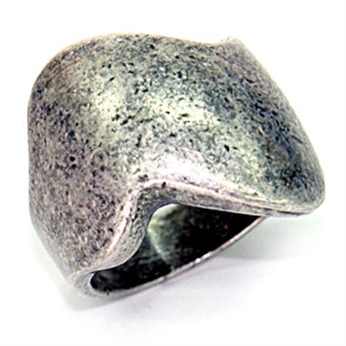 MALOA055 - Ruthenium Brass Ring with No Stone