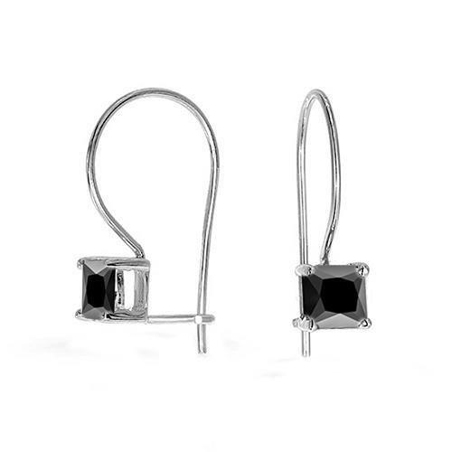 MALOA1306 - Rhodium Brass Earrings with AAA Grade CZ  in Garnet