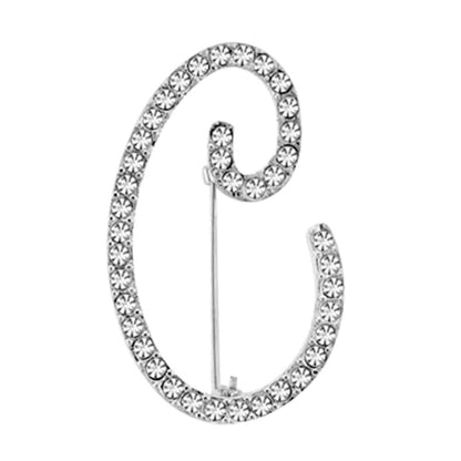 MALOA1361 - Rhodium Brass Brooches with Top Grade Crystal  in Clear