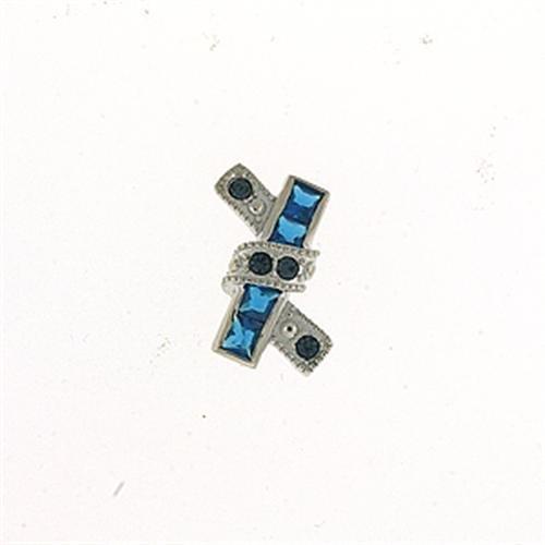 MALOA297 - High-Polished 925 Sterling Silver Pendant with Synthetic Spinel in Montana