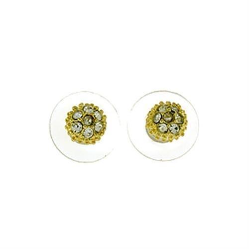 MALOA439 Gold Brass Earrings with Top Grade Crystal in Clear