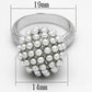 MALOA831 - Rhodium Brass Ring with Synthetic Pearl in White