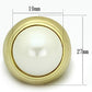 MALOA835 - Matte Gold Brass Ring with Synthetic Pearl in White