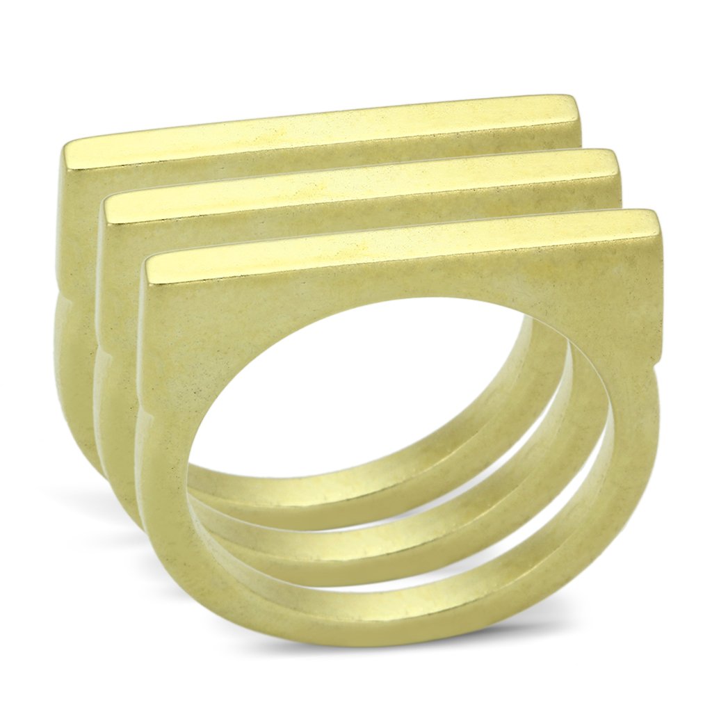 MALOA851 - Matte Gold Brass Ring with No Stone