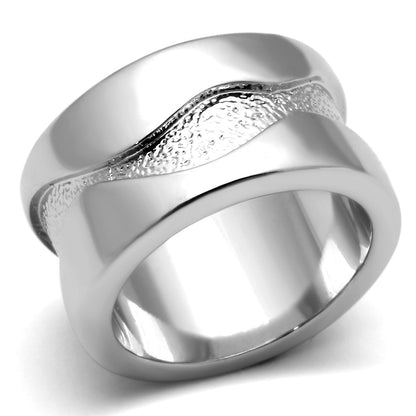 MALOA853 - Rhodium Brass Ring with No Stone