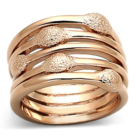 MALOA899 - Rose Gold Brass Ring with No Stone