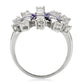 MALOA933 - Rhodium Brass Ring with AAA Grade CZ  in Amethyst