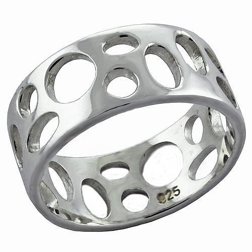 MALOAS1026 - High-Polished 925 Sterling Silver Ring with No Stone