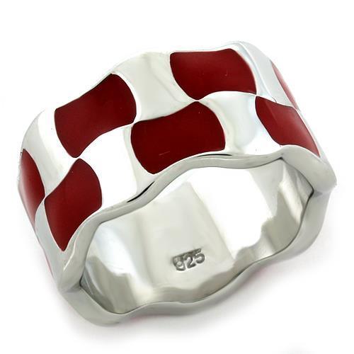 MALOAS1125 - Rhodium 925 Sterling Silver Ring with No Stone