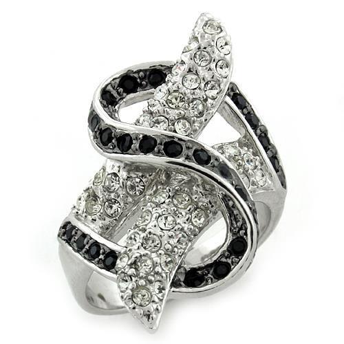 MALOAS1133 - Special Color 925 Sterling Silver Ring with Top Grade Crystal  in Multi Color