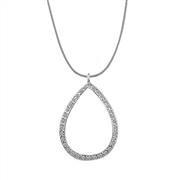 MALOAS1320 - Rhodium 925 Sterling Silver Chain Pendant with AAA Grade CZ  in Clear