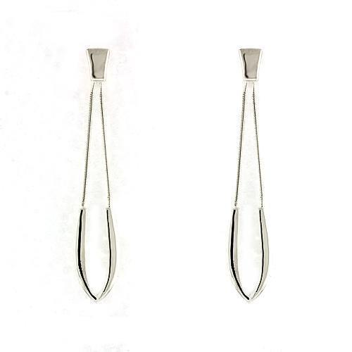 MALOAS791 - High-Polished 925 Sterling Silver Earrings with No Stone
