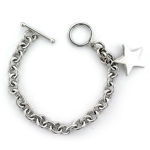 MALOAS796 - High-Polished 925 Sterling Silver Bracelet with No Stone