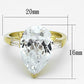 MALOAS867 - Gold 925 Sterling Silver Ring with AAA Grade CZ  in Clear