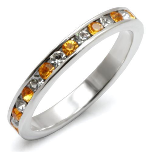 MALOAS914 - High-Polished 925 Sterling Silver Ring with Top Grade Crystal  in Topaz
