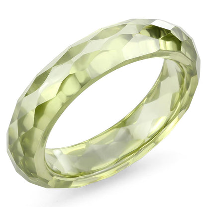MALOS082 -  Stone Ring with AAA Grade CZ  in Olivine color