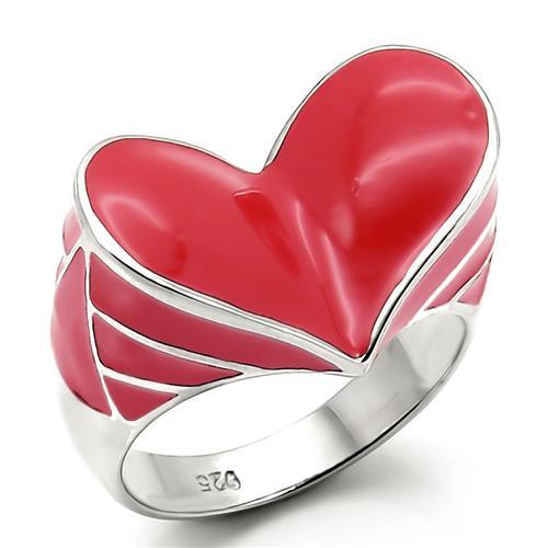 MALOS148 - Rhodium 925 Sterling Silver Ring with No Stone