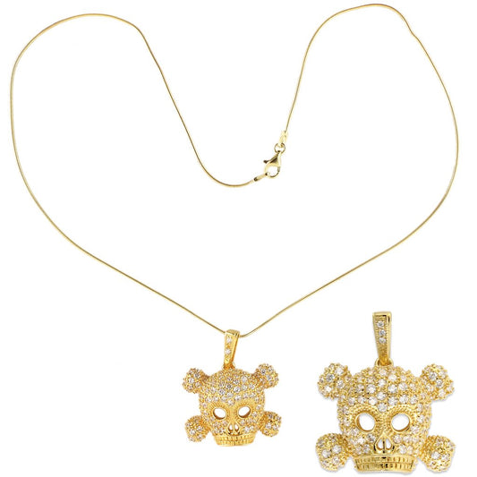 MALOS383 - Gold 925 Sterling Silver Pendant with AAA Grade CZ  in Clear