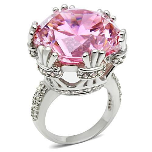 MALOS530 - Silver 925 Sterling Silver Ring with AAA Grade CZ  in Rose