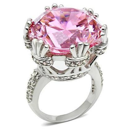 MALOS530 - Silver 925 Sterling Silver Ring with AAA Grade CZ  in Rose
