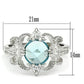 MALOS539 - Silver 925 Sterling Silver Ring with Synthetic Synthetic Glass in Sea Blue