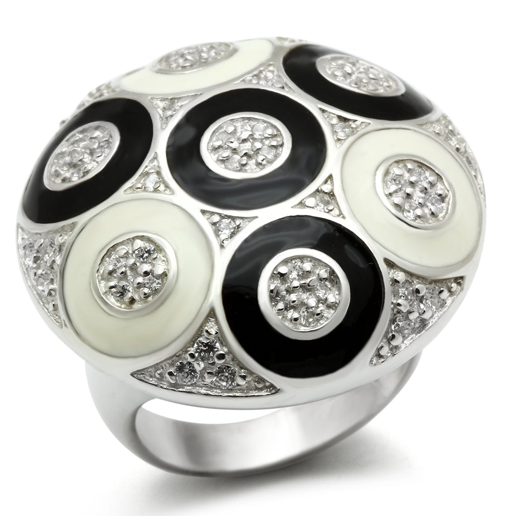 MALOS541 - Silver 925 Sterling Silver Ring with AAA Grade CZ  in Clear