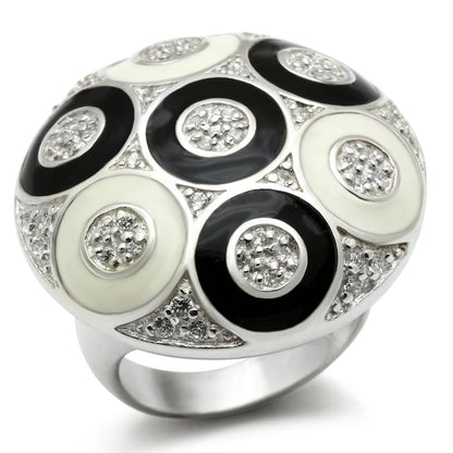 MALOS541 - Silver 925 Sterling Silver Ring with AAA Grade CZ  in Clear