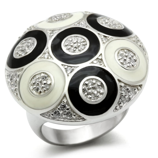 MALOS541 - Silver 925 Sterling Silver Ring with AAA Grade CZ  in Clear