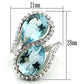 MALOS548 - Silver 925 Sterling Silver Ring with Synthetic Synthetic Glass in Sea Blue