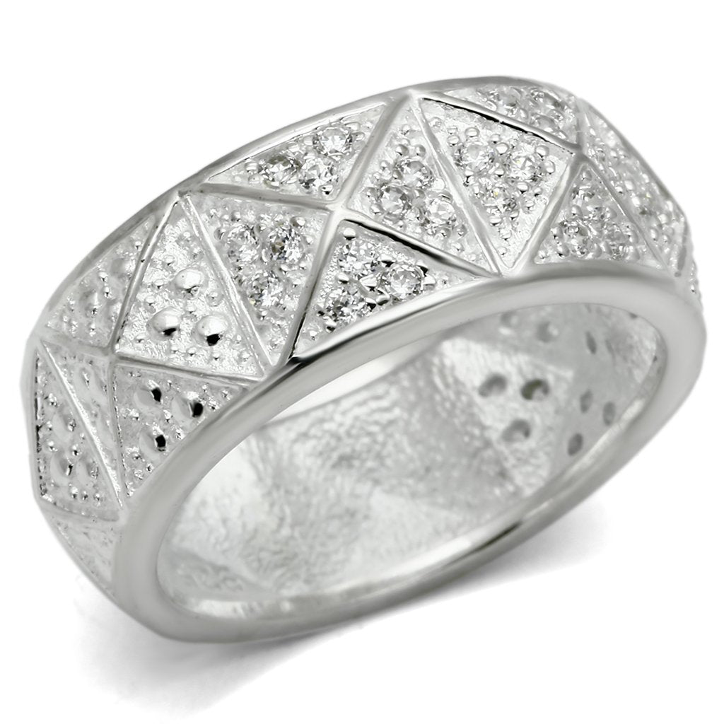 MALOS559 - Silver 925 Sterling Silver Ring with AAA Grade CZ  in Clear