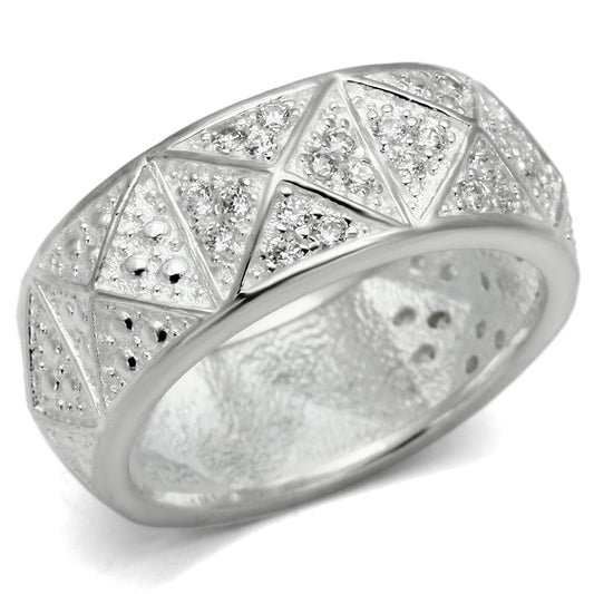 MALOS559 - Silver 925 Sterling Silver Ring with AAA Grade CZ  in Clear