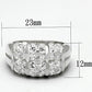 MALOS630 - Silver 925 Sterling Silver Ring with AAA Grade CZ  in Clear