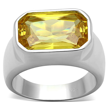 MALOS674 - Silver 925 Sterling Silver Ring with AAA Grade CZ  in Topaz